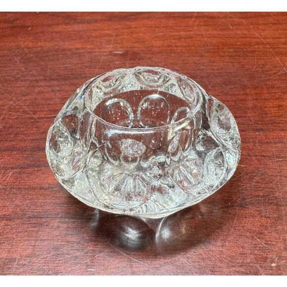 Set Of 2 Crystal Clear Glass Bubble & Star Pattern Candlestick Candle Holder - Picture 7 of 7